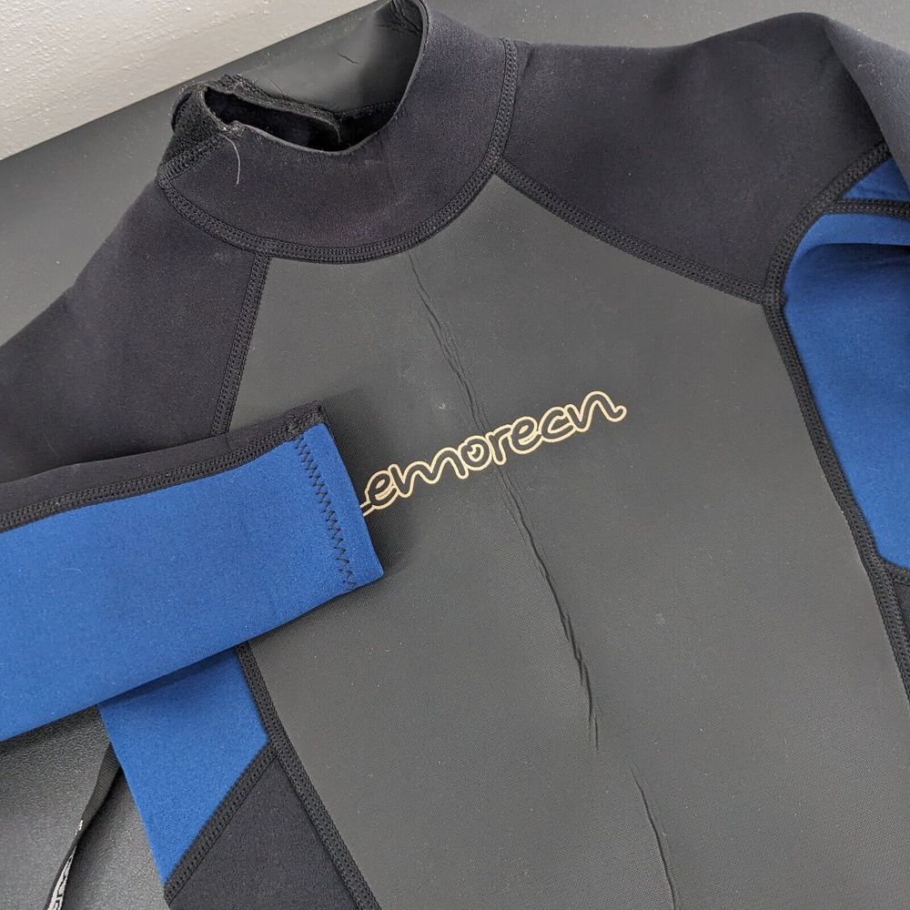 Lemorecn Kids Size 12 Black Royal Blue Swimming Surfing Ocean Wetsuit Back Zip